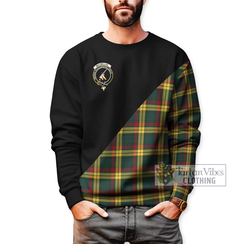 MacMillan Old Modern Tartan Sweatshirt with Family Crest and Military Logo Style Unisex - Tartanvibesclothing Shop