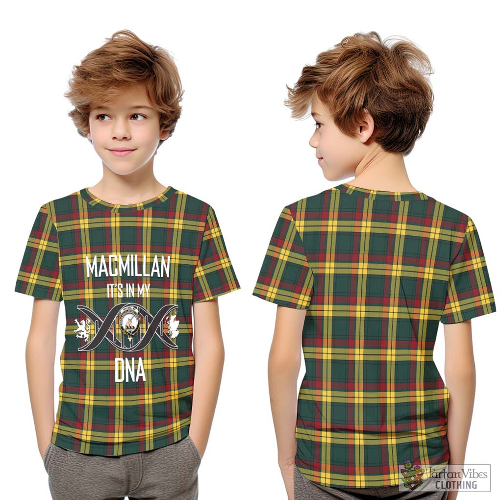 MacMillan Old Modern Tartan Kid T-Shirt with Family Crest DNA In Me Style Youth XL Size14 - Tartanvibesclothing Shop