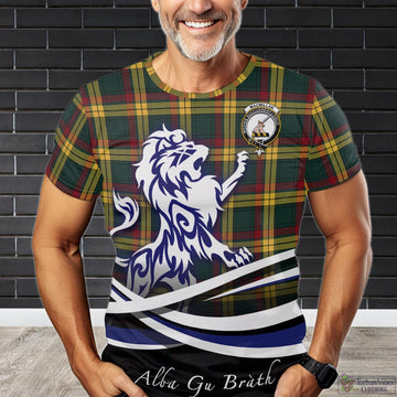 MacMillan Old Modern Tartan T-Shirt with Alba Gu Brath Regal Lion Emblem