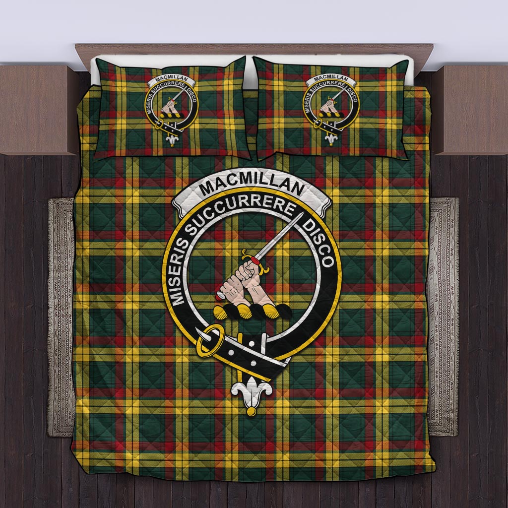 MacMillan Old Modern Tartan Quilt Bed Set with Family Crest Twin - Tartanvibesclothing