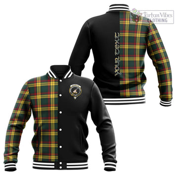 MacMillan Old Modern Tartan Baseball Jacket with Family Crest and Half Of Me Style