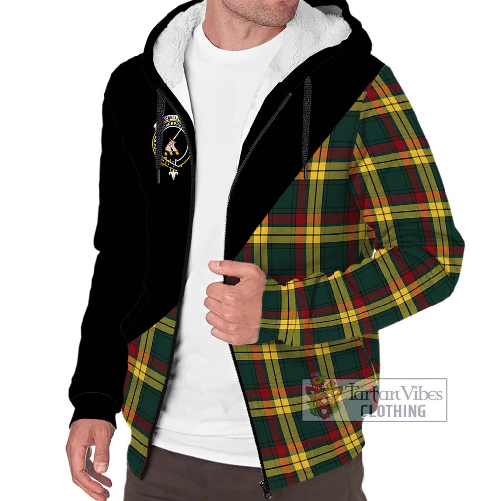 MacMillan Old Modern Tartan Sherpa Hoodie with Family Crest and Military Logo Style Unisex S - Tartanvibesclothing Shop