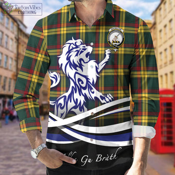 MacMillan Old Modern Tartan Long Sleeve Button Up Shirt with Alba Gu Brath Regal Lion Emblem