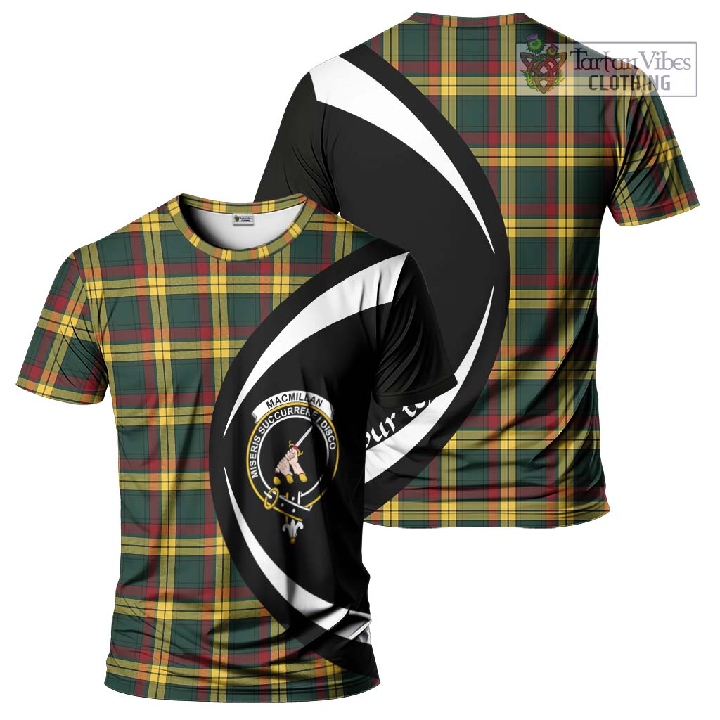 Tartan Vibes Clothing MacMillan Old Modern Tartan T-Shirt with Family Crest Circle Style