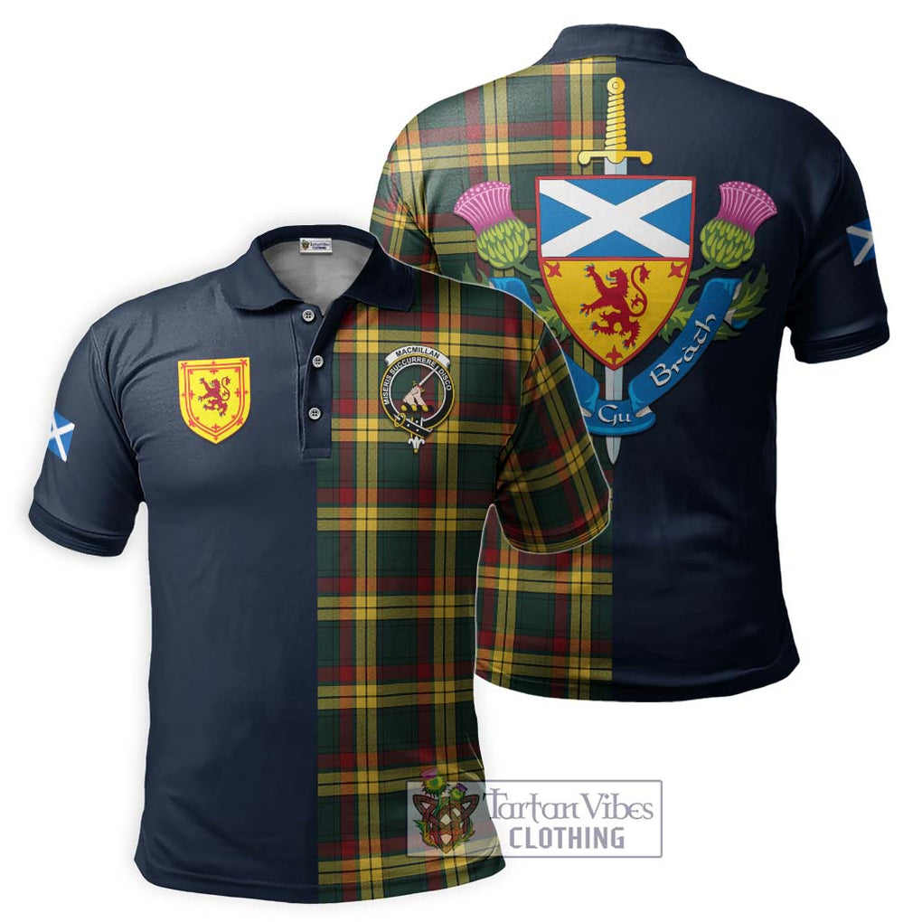 Tartan Vibes Clothing MacMillan Old Modern Tartan Polo Shirt with Scottish Lion Royal Arm Half Style