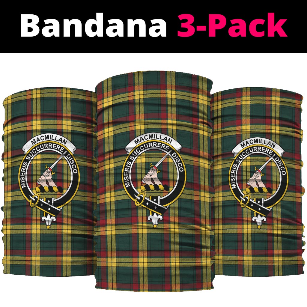 MacMillan Old Modern Tartan Neck Gaiters, Tartan Bandanas, Tartan Head Band with Family Crest One Size - Tartanvibesclothing