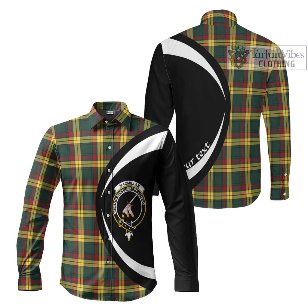 Tartan Vibes Clothing MacMillan Old Modern Tartan Long Sleeve Button Up with Family Crest Circle Style