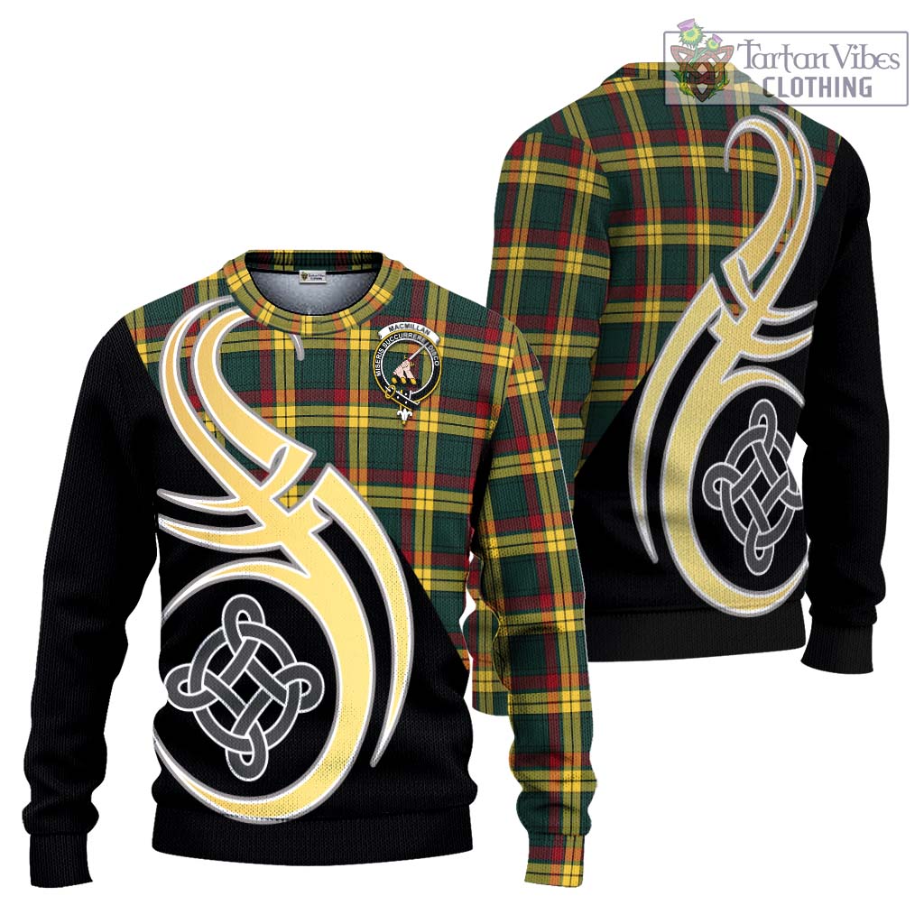 MacMillan Old Modern Tartan Knitted Sweater with Family Crest and Celtic Symbol Style Unisex - Tartan Vibes Clothing