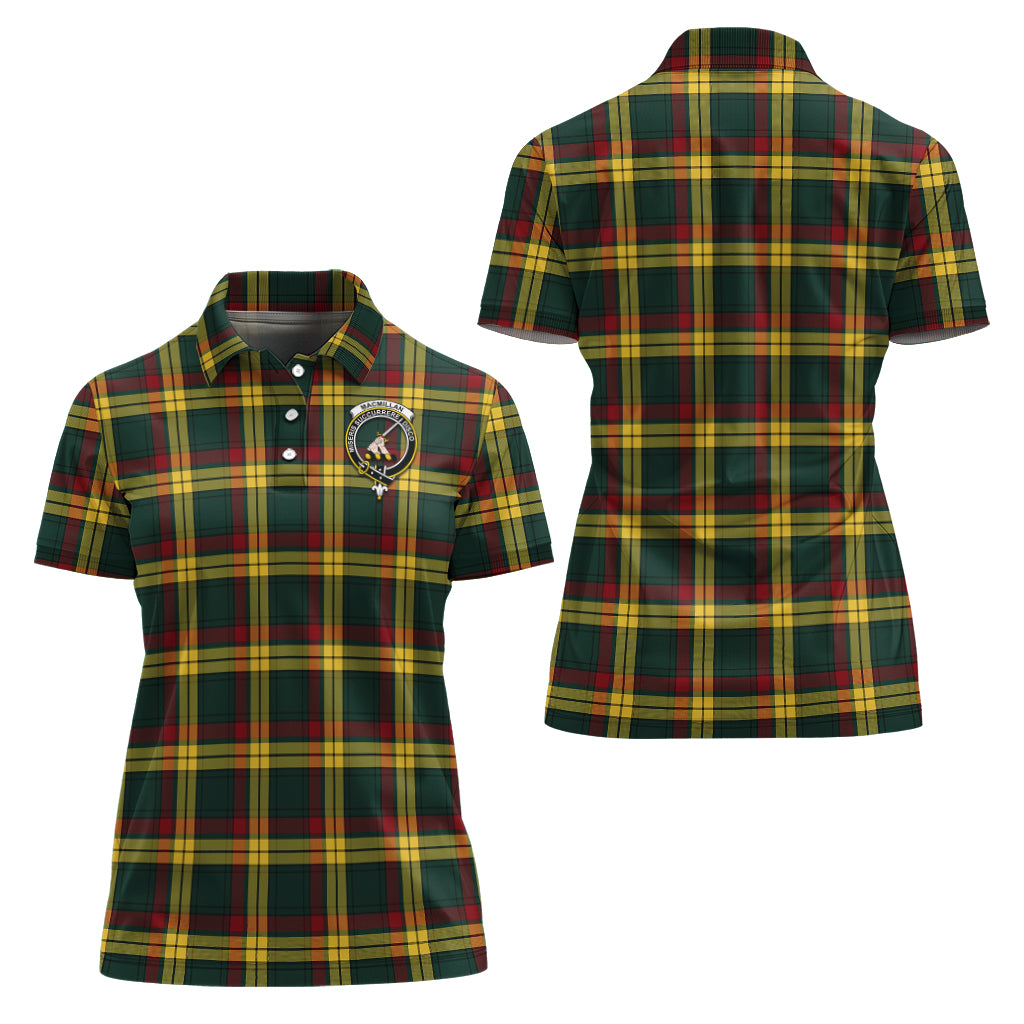 MacMillan Old Modern Tartan Polo Shirt with Family Crest For Women Women - Tartan Vibes Clothing