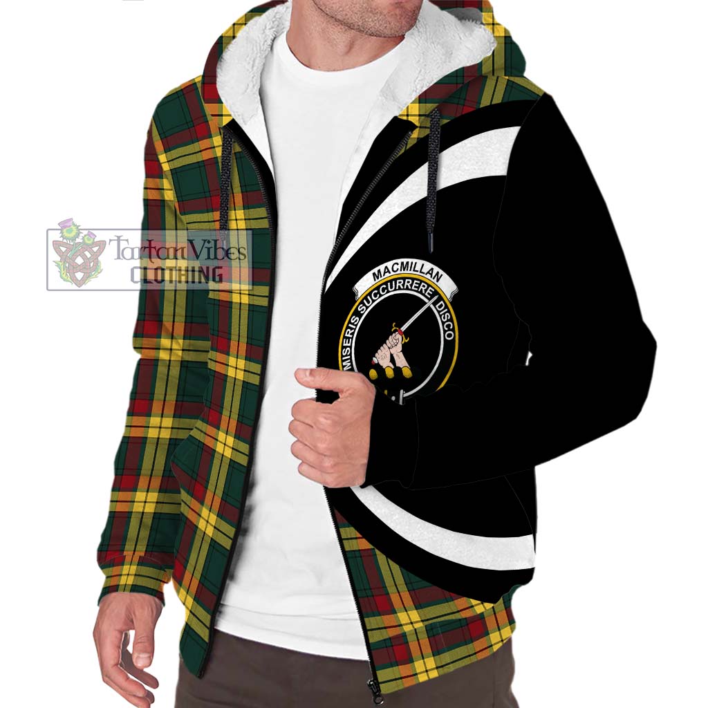 MacMillan Old Modern Tartan Sherpa Hoodie with Family Crest Circle Style Unisex S - Tartan Vibes Clothing