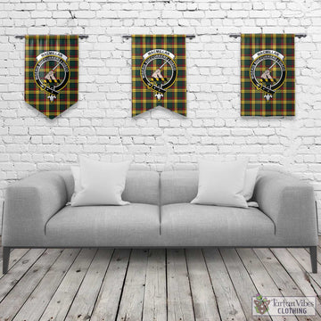 MacMillan Old Modern Tartan Gonfalon, Tartan Banner with Family Crest