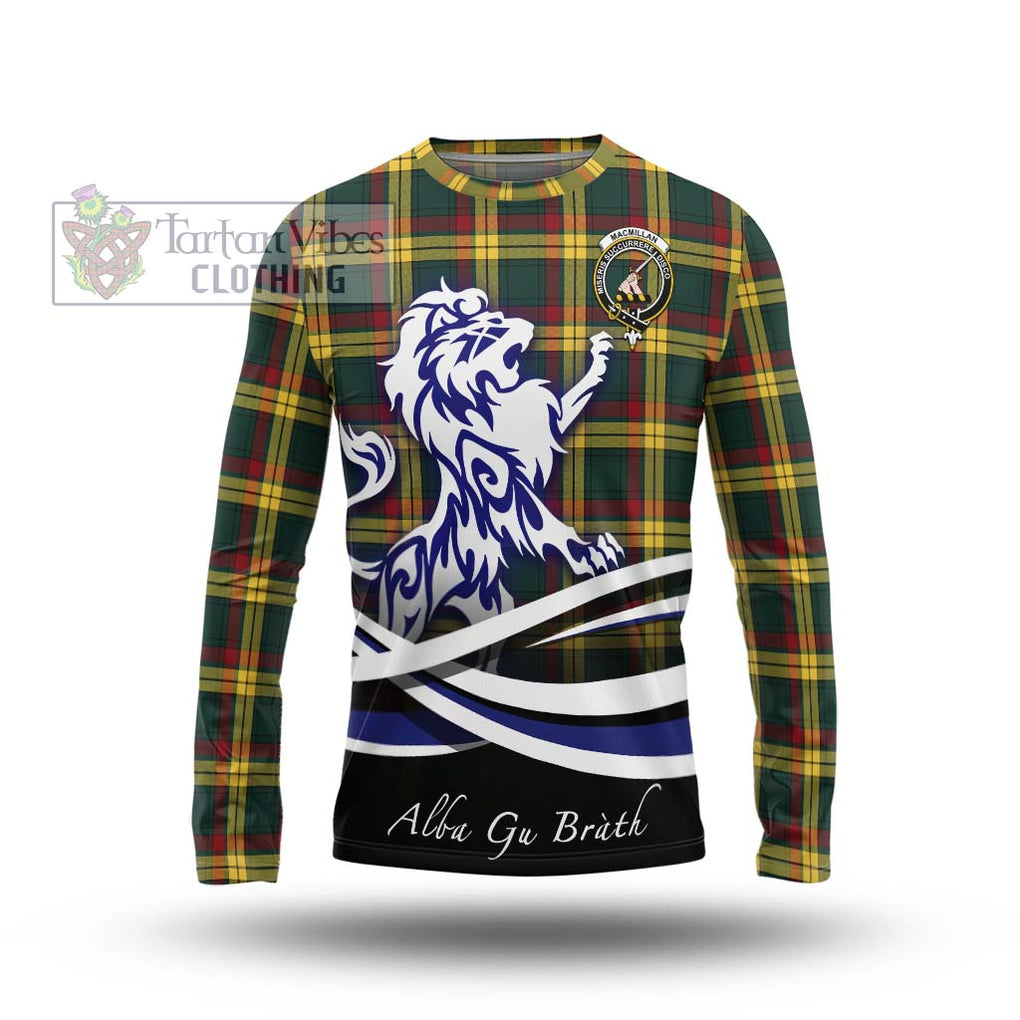 MacMillan Old Modern Tartan Long Sleeve T-Shirt with Alba Gu Brath Regal Lion Emblem Unisex - Tartanvibesclothing Shop