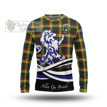 MacMillan Old Modern Tartan Long Sleeve T-Shirt with Alba Gu Brath Regal Lion Emblem