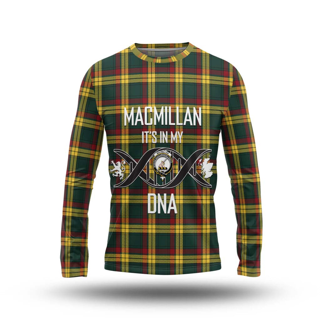 MacMillan Old Modern Tartan Long Sleeve T-Shirt with Family Crest DNA In Me Style Unisex - Tartanvibesclothing Shop