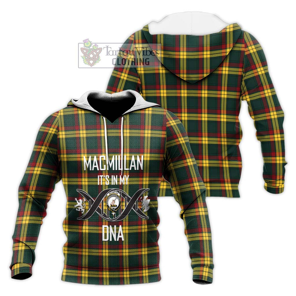 MacMillan Old Modern Tartan Knitted Hoodie with Family Crest DNA In Me Style Unisex Knitted Pullover Hoodie - Tartanvibesclothing Shop