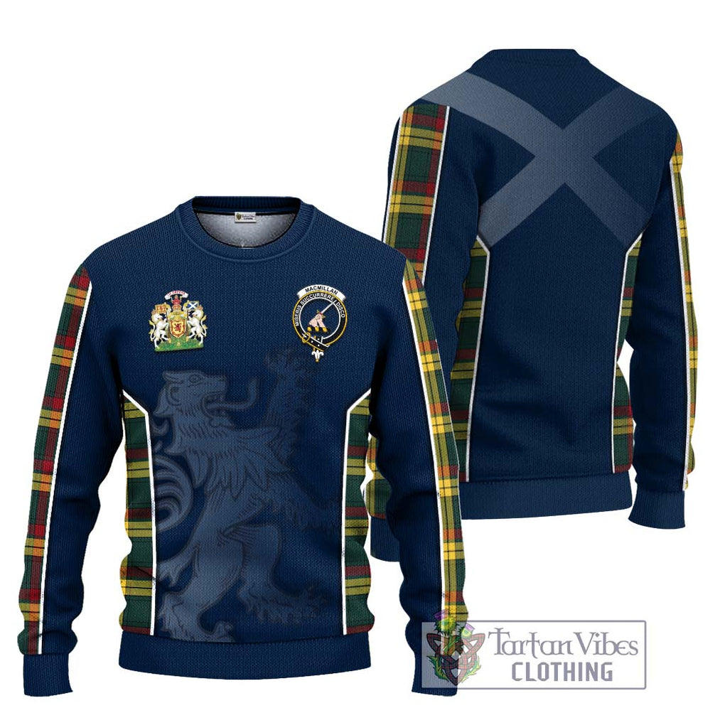 MacMillan Old Modern Tartan Knitted Sweater with Family Crest and Lion Rampant Vibes Sport Style Unisex - Tartan Vibes Clothing