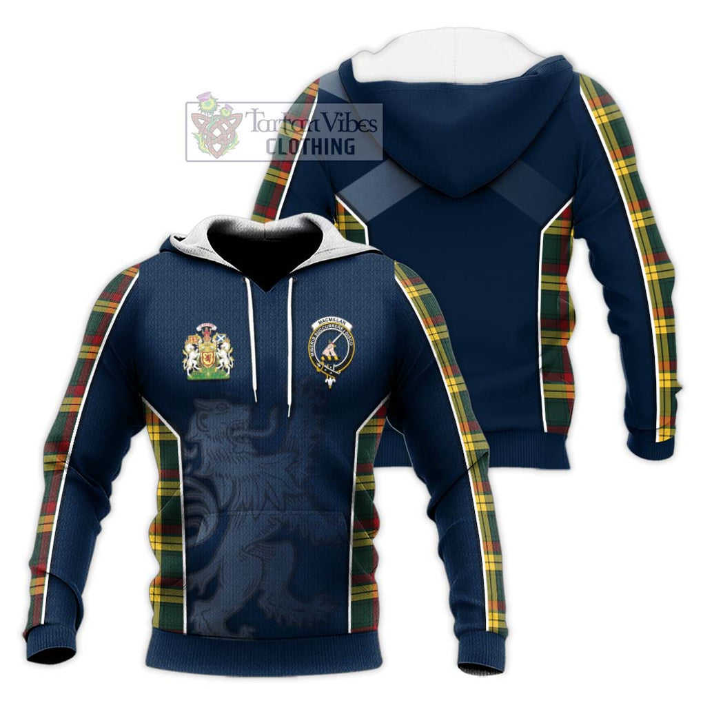 MacMillan Old Modern Tartan Knitted Hoodie with Family Crest and Lion Rampant Vibes Sport Style Unisex Knitted Pullover Hoodie - Tartan Vibes Clothing