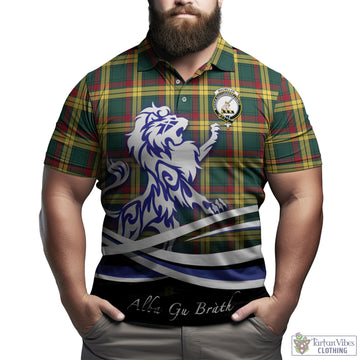 MacMillan Old Modern Tartan Polo Shirt with Alba Gu Brath Regal Lion Emblem