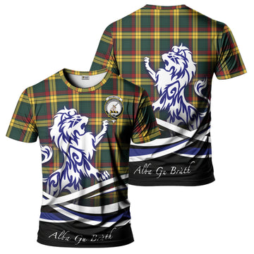 MacMillan Old Modern Tartan T-Shirt with Alba Gu Brath Regal Lion Emblem