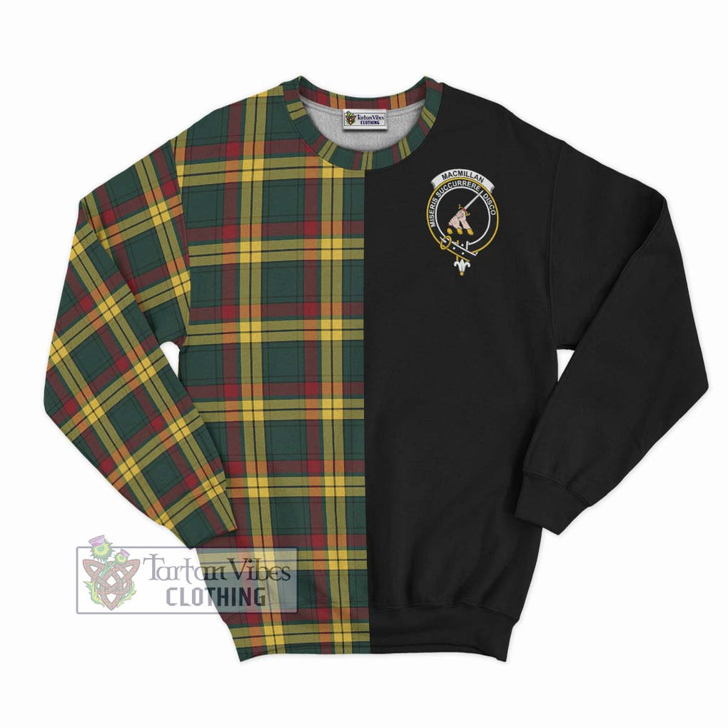 MacMillan Old Modern Tartan Sweatshirt with Family Crest and Half Of Me Style - Tartanvibesclothing Shop