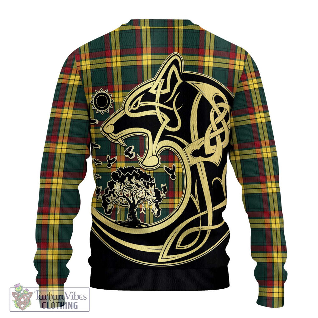 MacMillan Old Modern Tartan Knitted Sweater with Family Crest Celtic Wolf Style - Tartan Vibes Clothing