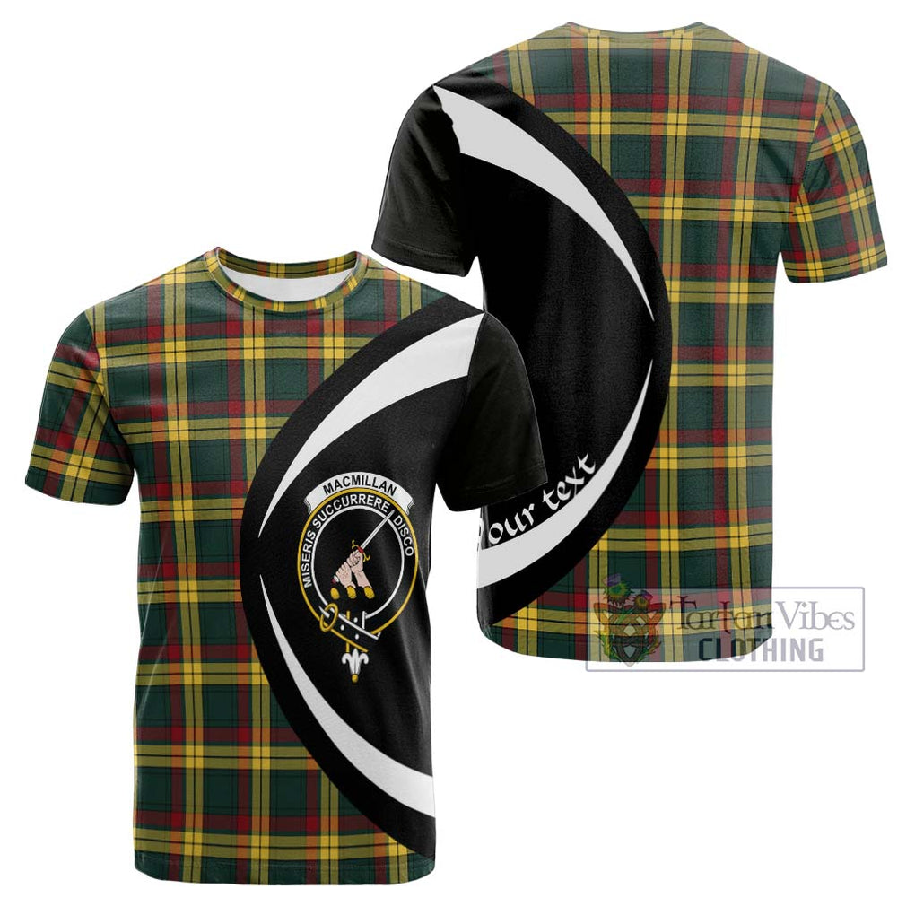 Tartan Vibes Clothing MacMillan Old Modern Tartan Cotton T-shirt with Family Crest Circle Style