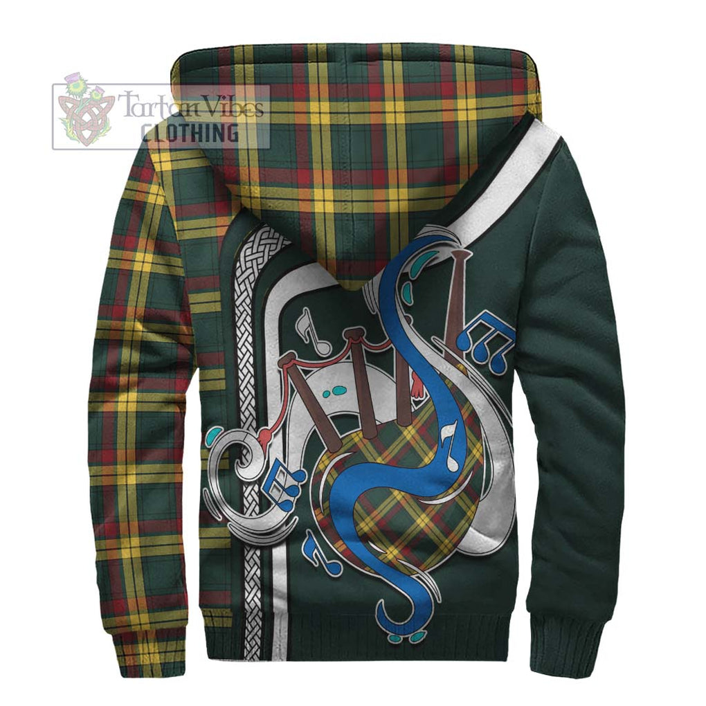 MacMillan Old Modern Tartan Sherpa Hoodie with Epic Bagpipe Style - Tartanvibesclothing Shop