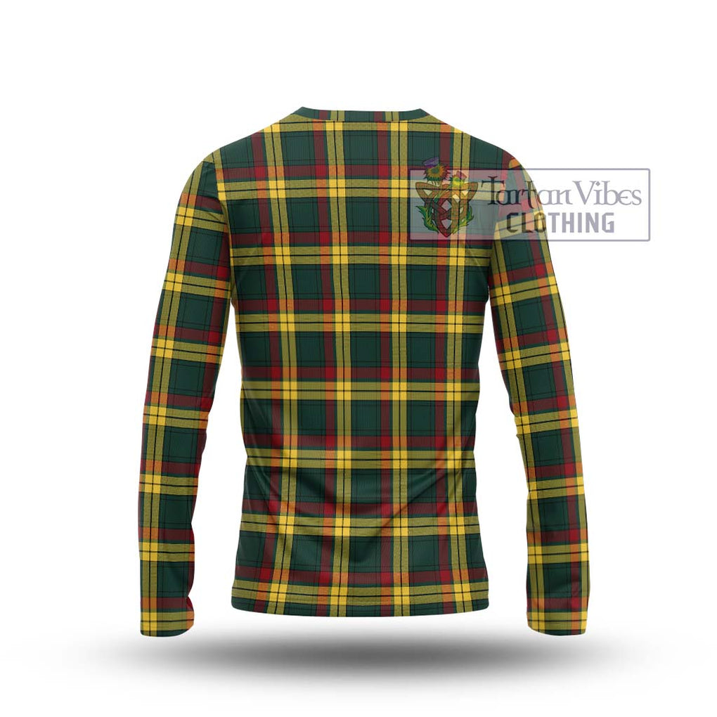 MacMillan Old Modern Tartan Long Sleeve T-Shirt with Family Crest DNA In Me Style - Tartanvibesclothing Shop