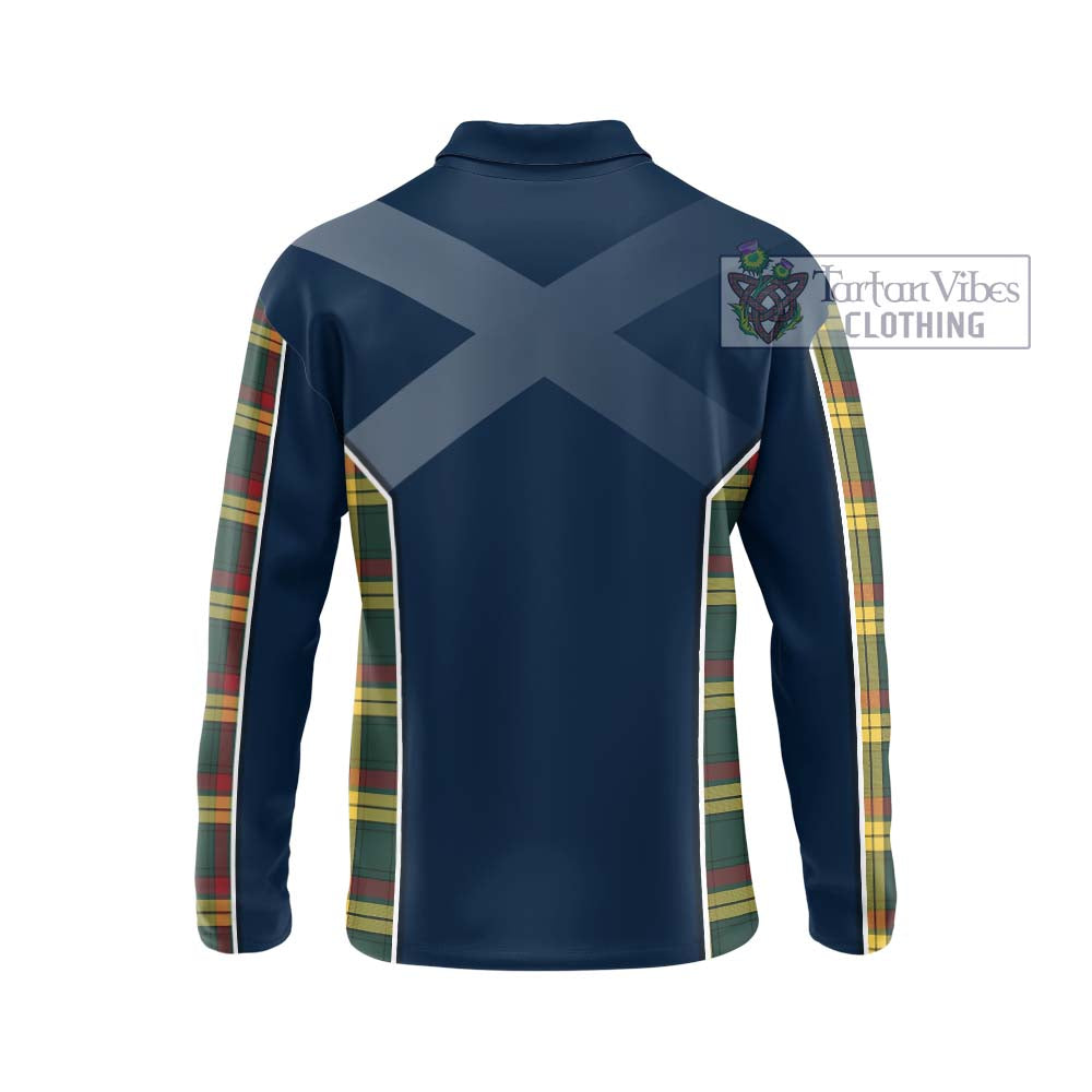 MacMillan Old Modern Tartan Long Sleeve Polo Shirt with Family Crest and Lion Rampant Vibes Sport Style - Tartan Vibes Clothing