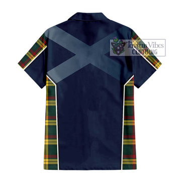 MacMillan Old Modern Tartan Short Sleeve Button Shirt with Family Crest and Lion Rampant Vibes Sport Style