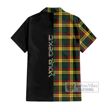 MacMillan Old Modern Tartan Short Sleeve Button Shirt with Family Crest and Half Of Me Style