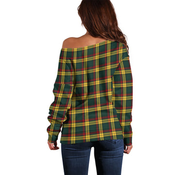 MacMillan Old Modern Tartan Off Shoulder Women Sweater with Family Crest