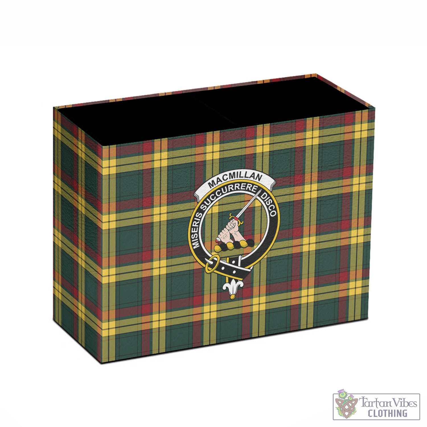 Tartan Vibes Clothing MacMillan Old Modern Tartan Pen Holder with Family Crest