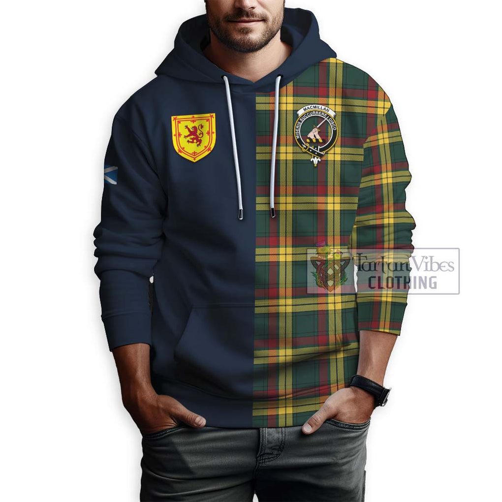 Tartan Vibes Clothing MacMillan Old Modern Tartan Hoodie with Scottish Lion Royal Arm Half Style