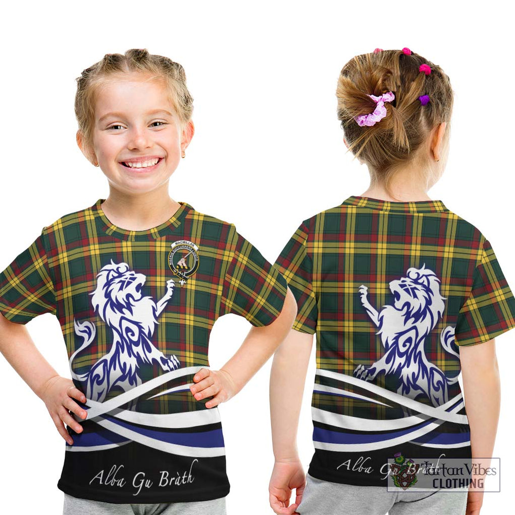 MacMillan Old Modern Tartan Kid T-Shirt with Alba Gu Brath Regal Lion Emblem - Tartanvibesclothing Shop