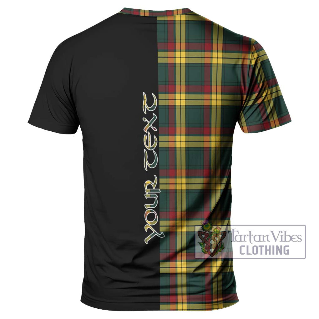 MacMillan Old Modern Tartan T-Shirt with Family Crest and Half Of Me Style - Tartanvibesclothing Shop