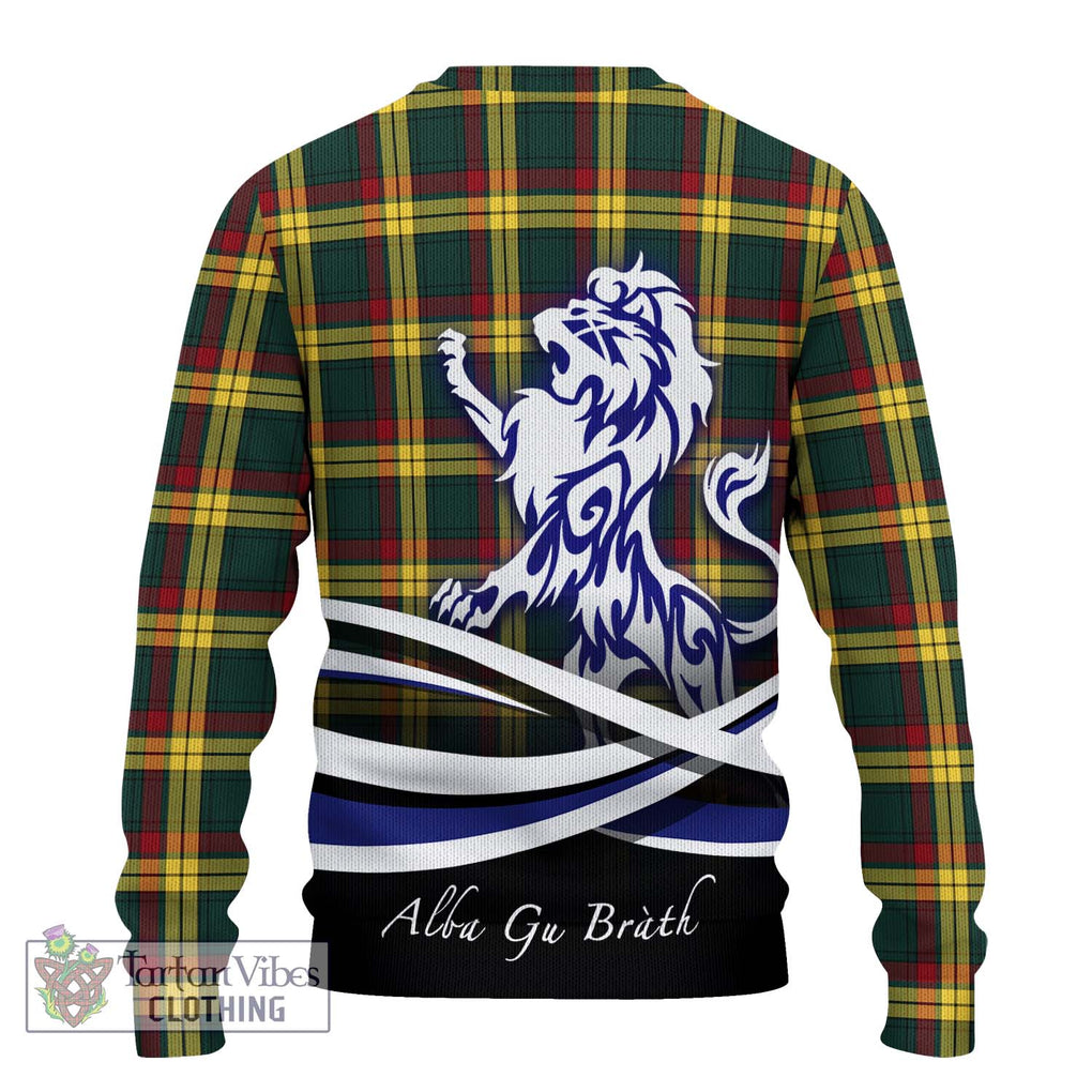 MacMillan Old Modern Tartan Knitted Sweater with Alba Gu Brath Regal Lion Emblem - Tartanvibesclothing Shop