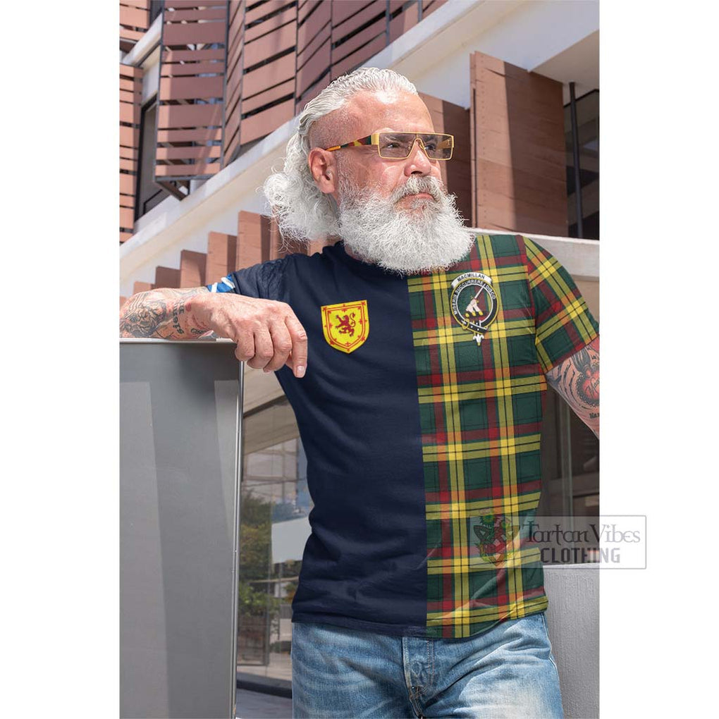 Tartan Vibes Clothing MacMillan Old Modern Tartan Cotton T-shirt with Scottish Lion Royal Arm Half Style