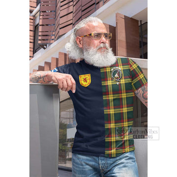 MacMillan Old Modern Tartan Cotton T-shirt with Scottish Lion Royal Arm Half Style