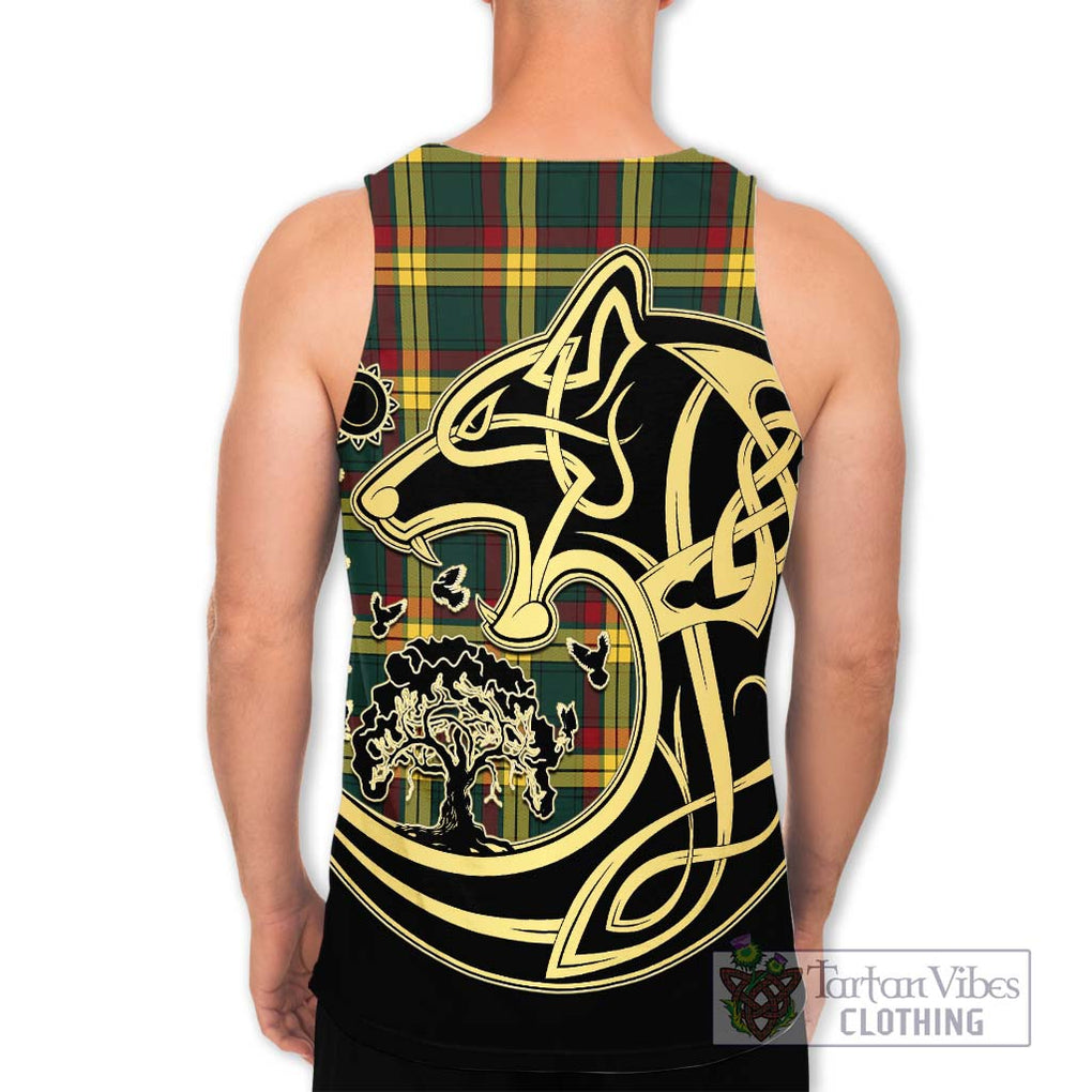 MacMillan Old Modern Tartan Men's Tank Top with Family Crest Celtic Wolf Style - Tartan Vibes Clothing