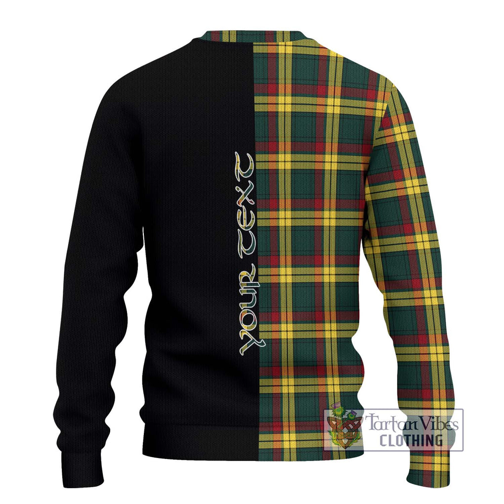 MacMillan Old Modern Tartan Knitted Sweater with Family Crest and Half Of Me Style - Tartanvibesclothing Shop