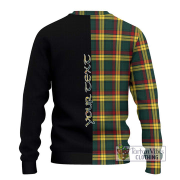 MacMillan Old Modern Tartan Ugly Sweater with Family Crest and Half Of Me Style