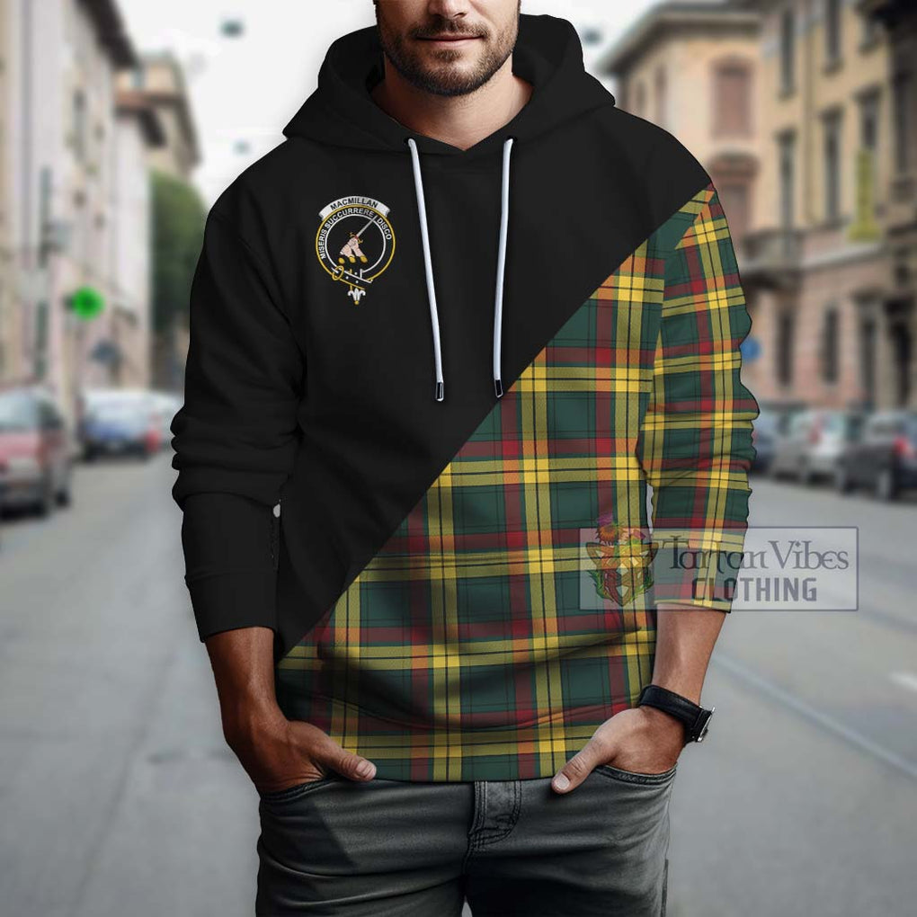 MacMillan Old Modern Tartan Hoodie with Family Crest and Military Logo Style - Tartanvibesclothing Shop