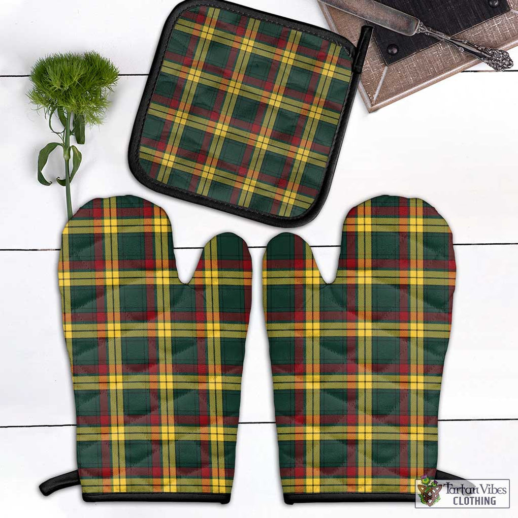 MacMillan Old Modern Tartan Combo Oven Mitt & Pot-Holder Combo 1 Oven Mitt & 1 Pot-Holder Black - Tartan Vibes Clothing