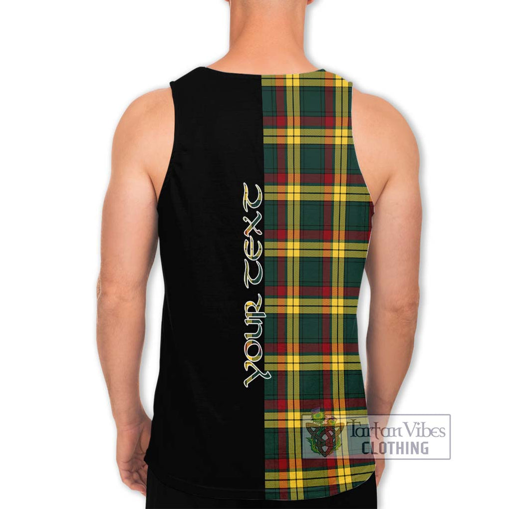 MacMillan Old Modern Tartan Men's Tank Top with Family Crest and Half Of Me Style - Tartanvibesclothing Shop