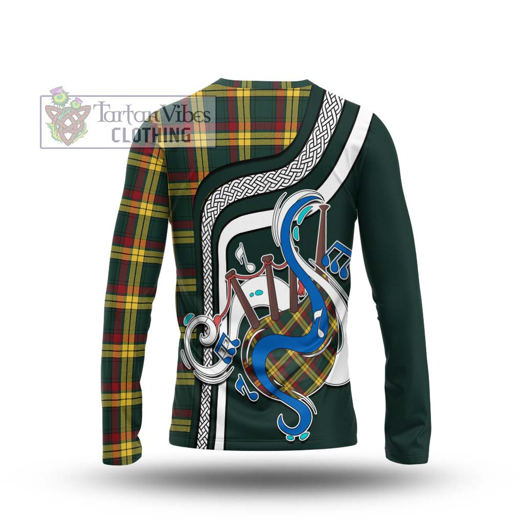 Tartan Vibes Clothing MacMillan Old Modern Tartan Long Sleeve T-Shirt with Epic Bagpipe Style