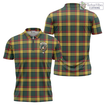 MacMillan Old Modern Tartan Zipper Polo Shirt with Family Crest