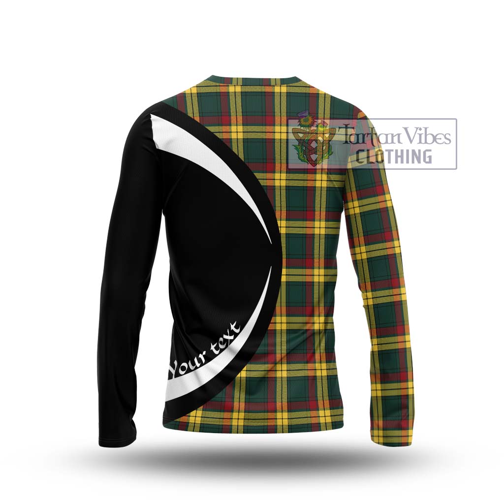 MacMillan Old Modern Tartan Long Sleeve T-Shirt with Family Crest Circle Style - Tartan Vibes Clothing