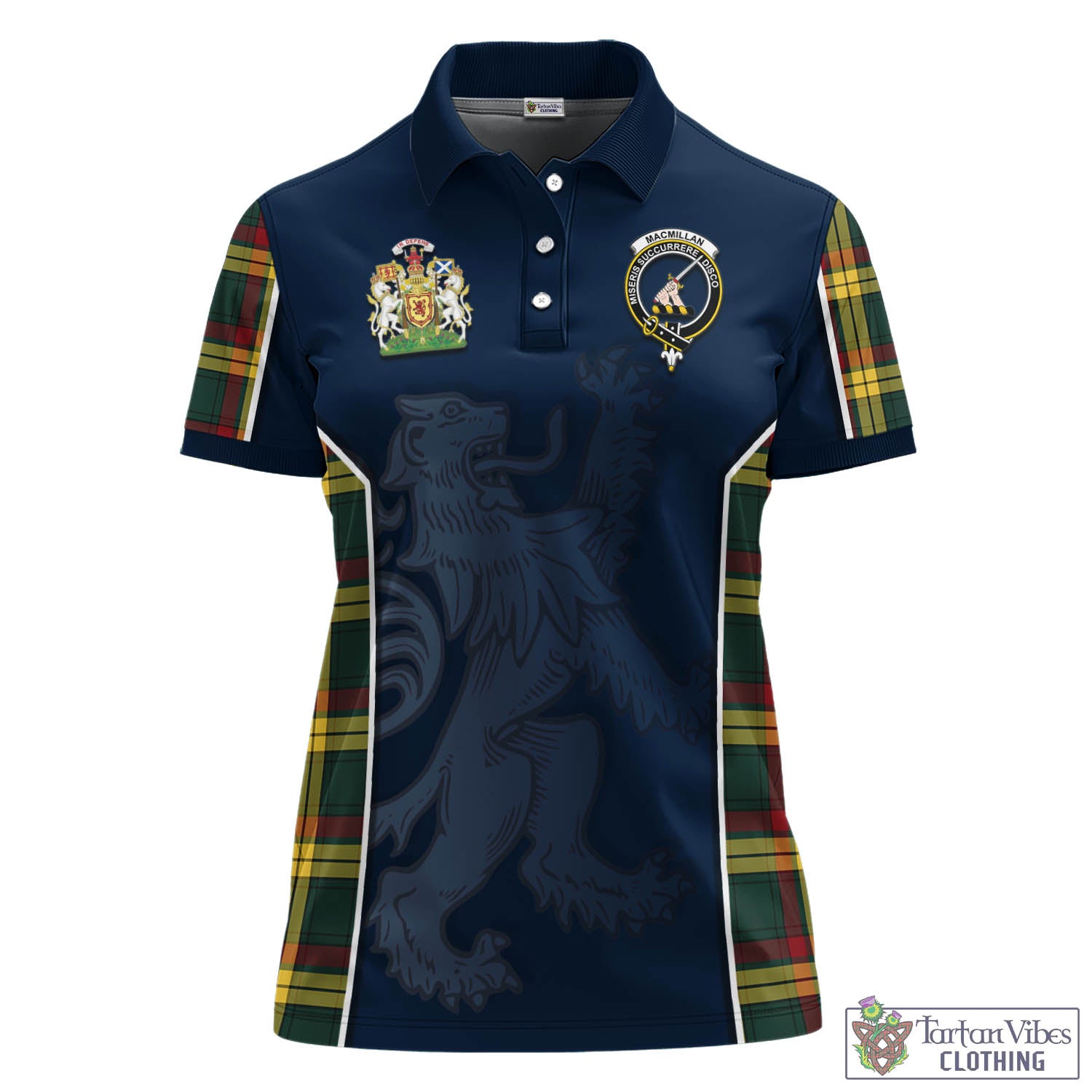 MacMillan Old Modern Tartan Women's Polo Shirt with Family Crest and Lion Rampant Vibes Sport Style - Tartan Vibes Clothing