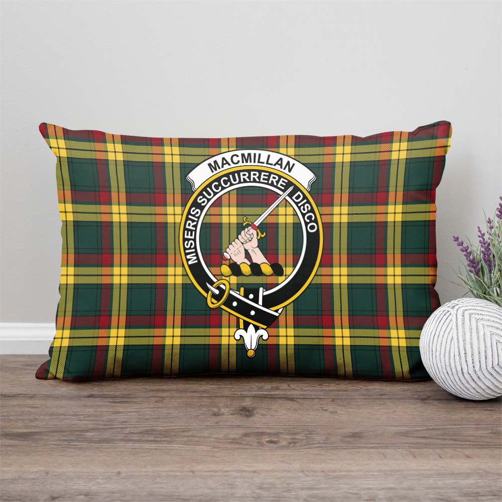 MacMillan Old Modern Tartan Pillow Cover with Family Crest Rectangle Pillow Cover - Tartanvibesclothing